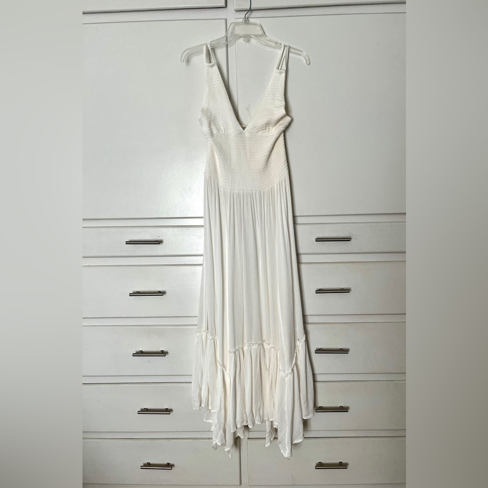 Free People 🆕 Fun in the Sun ecru maxi dress size medium - Picture 8 of 15